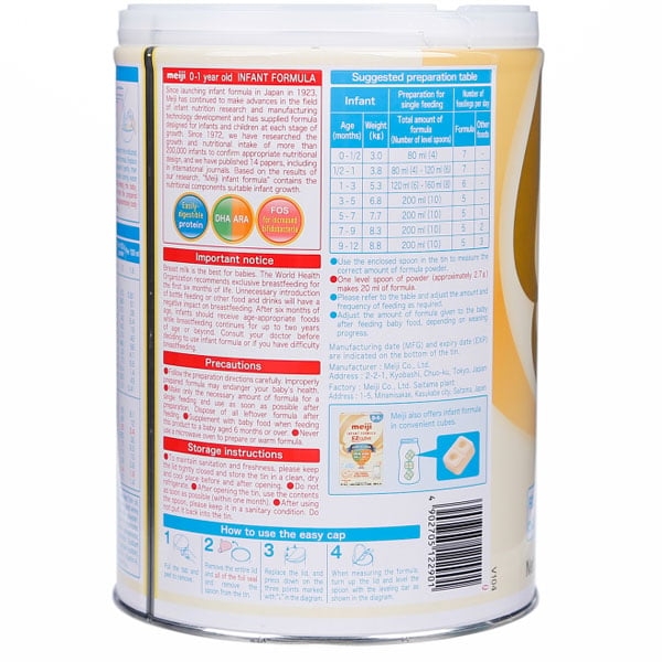 Sữa Meiji nhập khẩu số 0 800g (0 - 1 tuổi)
