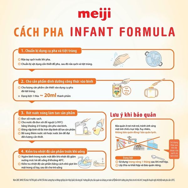 Sữa Meiji nội địa Nhật Bản số 0, 800g (0 -  1 tuổi)