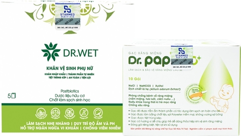 Set quà tặng Dr.Papie (hộp 10g gạc rơ lưỡi + hộp 5g khăn vệ sinh phụ nữ)